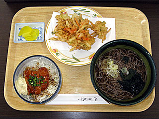 ミニチキン南蛮丼とかき揚げそばセット（ブラッスリーろんたん）