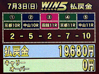 WIN5払戻金