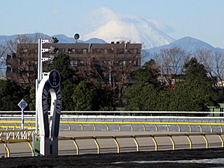 ゴール板と富士山