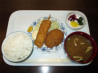 コロッケ串カツ定食（カジュアル稲松）