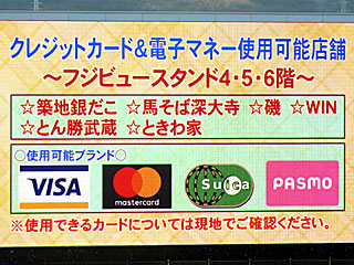 クレジットカード＆電子マネー使用可能店舗＠東京競馬場