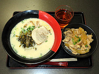 高菜ラーメン&生姜焼き丼〔らーめん西海〕