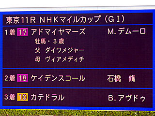 NHKマイルカップレース結果