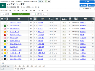 2歳新馬レース結果