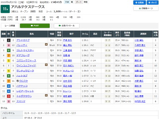 アハルテケステークスレース結果