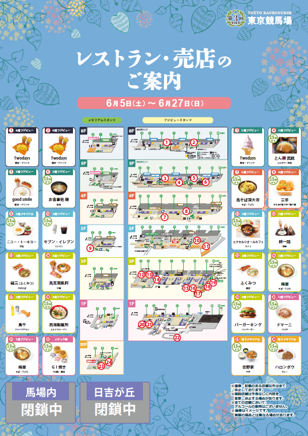 東京競馬場飲食店営業案内